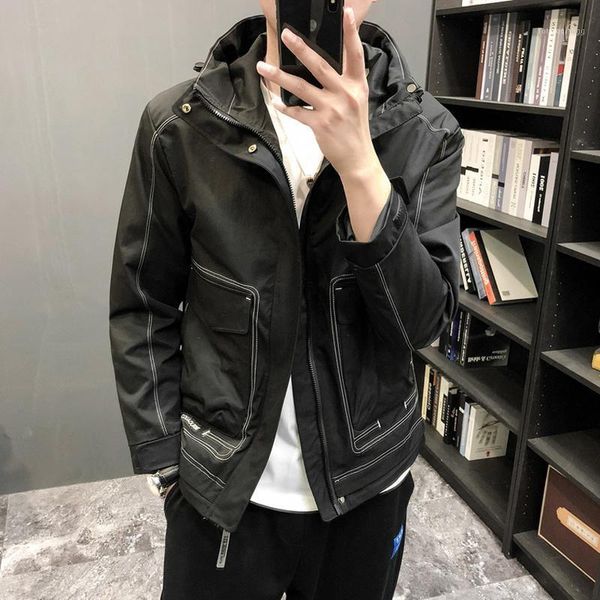 men's jackets 2021 spring fashion thin casual hooded coats male solid color baseball motorcycle short slim overcoats o62, Black;brown
men's jackets 2021 spring fashion thin casual hooded coats male solid color baseball motorcycle short slim overcoats o62, Black;brown