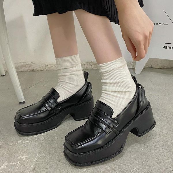 dress shoes women chunky sneakers hidden heels height increase ladies vintage loafers japanese student college style high, Black
dress shoes women chunky sneakers hidden heels height increase ladies vintage loafers japanese student college style high, Black