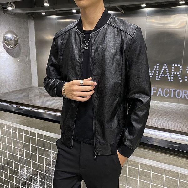 men's fur & faux 2021 spring autumn men korean style leather jacket motorcycle aqueta de couro masculina male pu coat s206, Black
men's fur & faux 2021 spring autumn men korean style leather jacket motorcycle aqueta de couro masculina male pu coat s206, Black