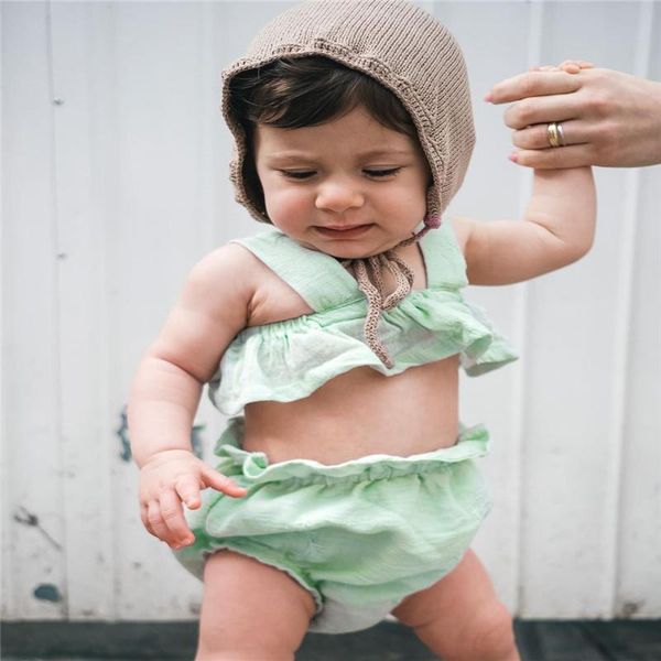 0-24m born baby girls 2-piece outfit set cute sleeveless solid color crop shorts for kids green, pink clothing sets, White
0-24m born baby girls 2-piece outfit set cute sleeveless solid color crop shorts for kids green, pink clothing sets, White