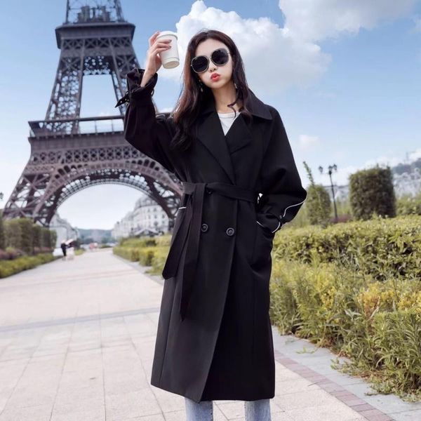 the autumn female korean fashion coat casual double breasted simple classic loose mid-length elegant woman trench coats women's, Tan;black
the autumn female korean fashion coat casual double breasted simple classic loose mid-length elegant woman trench coats women's, Tan;black