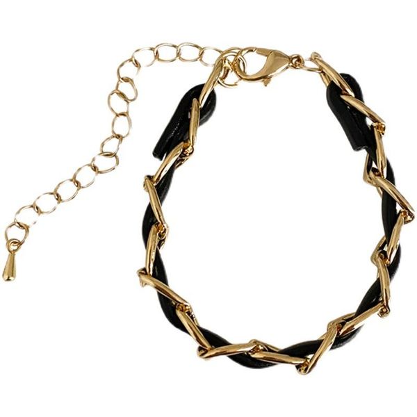 link, chain woven bracelet female ins minority retro fashion design sense student girlfriend jewelry 2021 trend, Black
link, chain woven bracelet female ins minority retro fashion design sense student girlfriend jewelry 2021 trend, Black