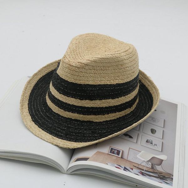 wide brim hats 202107-2509100 summer handmade raffia grass striped small classic fedoras cap men women panama jazz hat, Blue;gray
wide brim hats 202107-2509100 summer handmade raffia grass striped small classic fedoras cap men women panama jazz hat, Blue;gray
