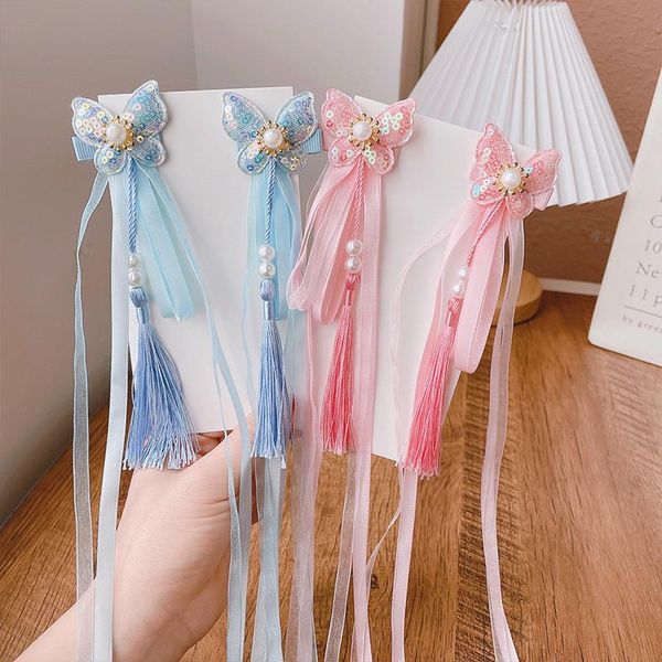 children's antique hair accessories hanfu girls streamers tassels clips side, Slivery;white
children's antique hair accessories hanfu girls streamers tassels clips side, Slivery;white