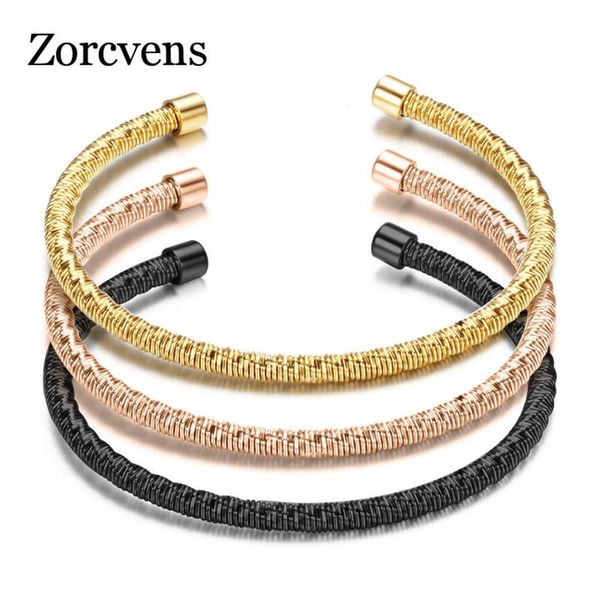 bangle zorcvens punk vintage black gold silver color stainless steel twisted wire charm bracelets bangles for women
bangle zorcvens punk vintage black gold silver color stainless steel twisted wire charm bracelets bangles for women