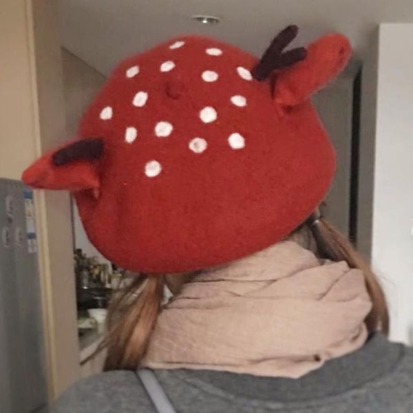 berets women girls christmas beret cap cute 3d reindeer antler ears faux felt painter student winter warm animal mushroom hat gifts, Blue;gray
berets women girls christmas beret cap cute 3d reindeer antler ears faux felt painter student winter warm animal mushroom hat gifts, Blue;gray