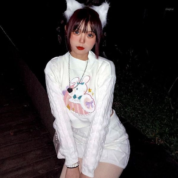 two piece dress spring and autumn lolita style sweater embroidered long sleeve loose short + slim skirt party set ns680, White
two piece dress spring and autumn lolita style sweater embroidered long sleeve loose short + slim skirt party set ns680, White