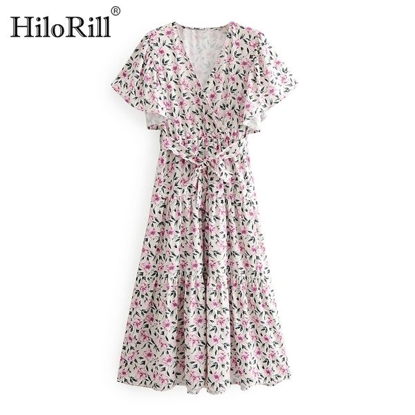 v neck floral print elegant dress for women flare short sleeve bandage long maxi loose pleated es robe femme 210508, Black;gray
v neck floral print elegant dress for women flare short sleeve bandage long maxi loose pleated es robe femme 210508, Black;gray
