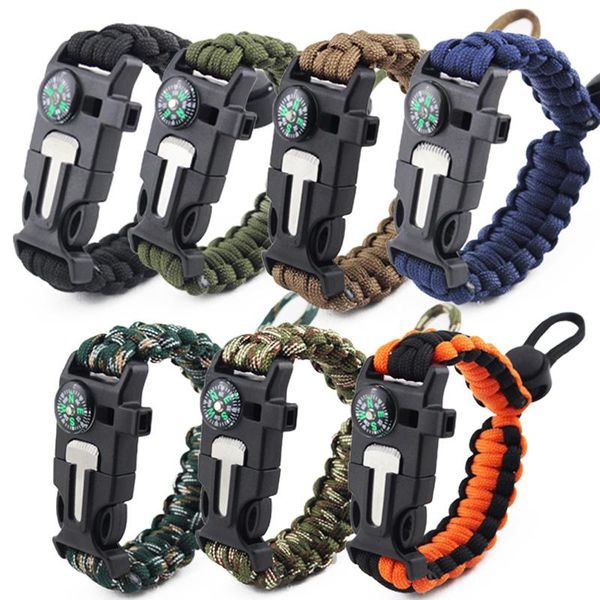 outdoor gadgets multi-function 4 in 1 paracord camping rope bangles compass whistle knife
outdoor gadgets multi-function 4 in 1 paracord camping rope bangles compass whistle knife