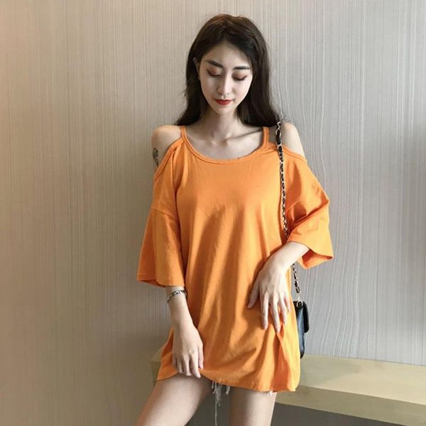 women's t-shirt women summer off shoulder short-sleeved loose oversize ladies solid color basic tee shirt streetwear w3, White
women's t-shirt women summer off shoulder short-sleeved loose oversize ladies solid color basic tee shirt streetwear w3, White