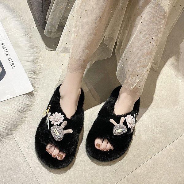 slippers autumn winter slipper women temperament casual women's plush wear fashionable korean style cotton llp, Black
slippers autumn winter slipper women temperament casual women's plush wear fashionable korean style cotton llp, Black