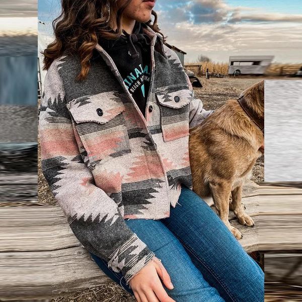 women's wool & blends elegant turn-down collar casual coats fashion harajuku printed loose outerwearautumn winter long sleeve pocket bu, Black 
women's wool & blends elegant turn-down collar casual coats fashion harajuku printed loose outerwearautumn winter long sleeve pocket bu, Black