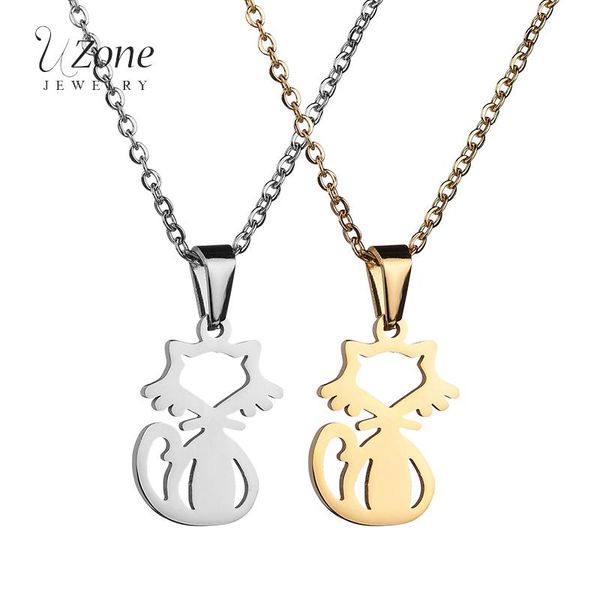pendant necklaces uzone cartoon animal necklace cat gold color stainless steel jewelry for women and children gift, Silver
pendant necklaces uzone cartoon animal necklace cat gold color stainless steel jewelry for women and children gift, Silver