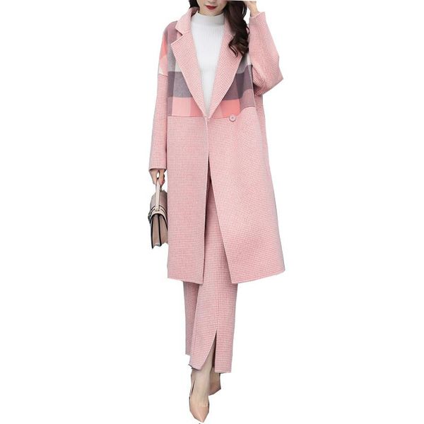 two piece dress women autumn winter woolen sets mid-long wool blends + wide leg pants pieces suits casual loose female nzyd314a, White
two piece dress women autumn winter woolen sets mid-long wool blends + wide leg pants pieces suits casual loose female nzyd314a, White