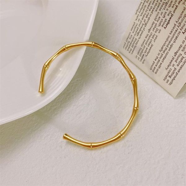 bangle golden bamboo bracelet women's brass simple opening adjustable joker cold wind jewelry luxury holiday gift, Black
bangle golden bamboo bracelet women's brass simple opening adjustable joker cold wind jewelry luxury holiday gift, Black