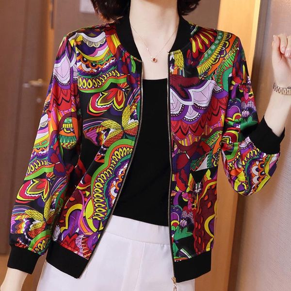 women's jackets 2021 fashion flower silk bomber jacket women summer soft coats long sleeve basic female thin baseball red, Black;brown
women's jackets 2021 fashion flower silk bomber jacket women summer soft coats long sleeve basic female thin baseball red, Black;brown