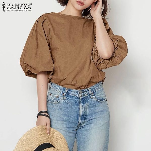 women's blouses & shirts summer women solid half puff sleeve blouse zanzea casual elegant chemise vocation holiday tunic female office, White
women's blouses & shirts summer women solid half puff sleeve blouse zanzea casual elegant chemise vocation holiday tunic female office, White