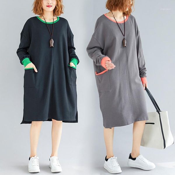 casual dresses big size 4xl autumn winter women fashion elegant solid spliced ladies female plus large long loose cotton t shirt dress, Black;gray
casual dresses big size 4xl autumn winter women fashion elegant solid spliced ladies female plus large long loose cotton t shirt dress, Black;gray