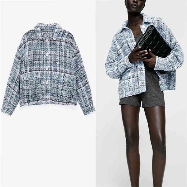 textured weave overshirt jacket women long sleeve plaid blue spring jackets woman button up patch pockets vintage 210524, Black;brown
textured weave overshirt jacket women long sleeve plaid blue spring jackets woman button up patch pockets vintage 210524, Black;brown
