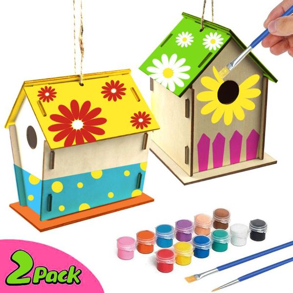 pack diy wooden bird house kit creative toy gifts for kids birthday and festival including 12 pigments 2 brushes cages
pack diy wooden bird house kit creative toy gifts for kids birthday and festival including 12 pigments 2 brushes cages
