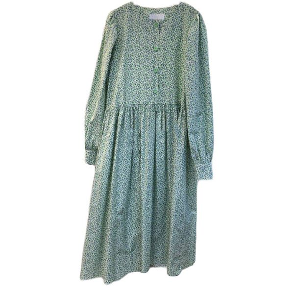 spring vintage sweet print full long floral dresses women o-neck empire fold robe a-line button elegant vestido young style 210514, Black;gray
spring vintage sweet print full long floral dresses women o-neck empire fold robe a-line button elegant vestido young style 210514, Black;gray