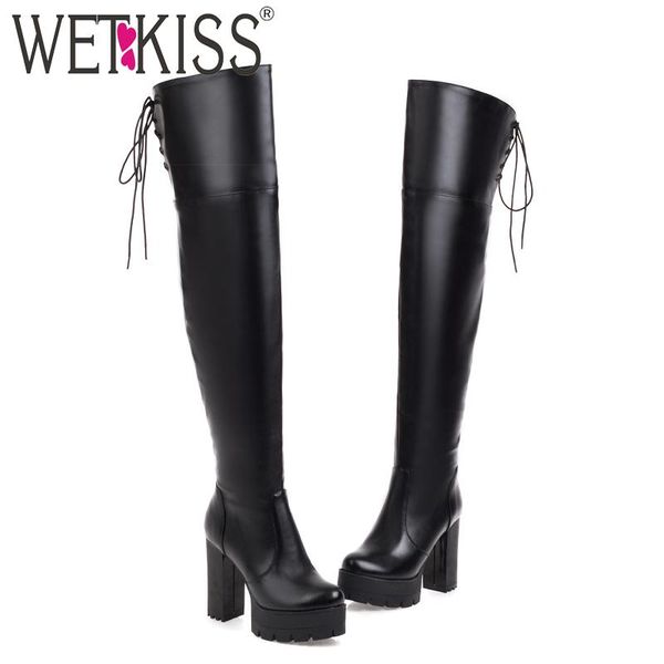 boots wetkiss platform women over the knee boot female high heels shoes ladies round toe pu cross tied winter plus size 48, Black
boots wetkiss platform women over the knee boot female high heels shoes ladies round toe pu cross tied winter plus size 48, Black