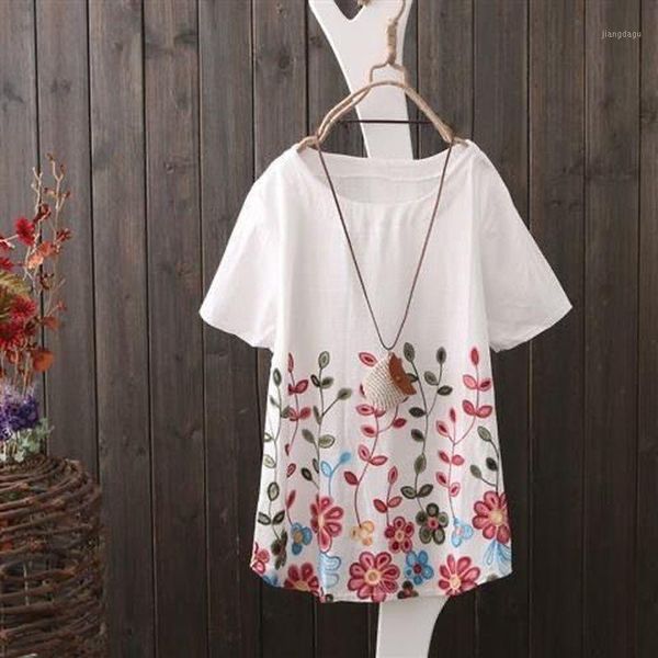 summer cotton linen casual ladies 3xl blouse women plus size vintage white floral embroidery short sleeve women's blouses & shirts
summer cotton linen casual ladies 3xl blouse women plus size vintage white floral embroidery short sleeve women's blouses & shirts