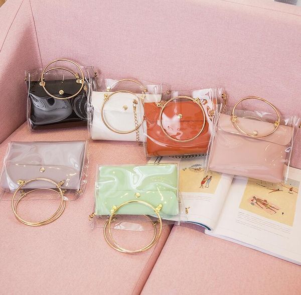lady fashion shoulders jelly package handbag small transparent purse mobile phone metal ring messenger bag cross body
lady fashion shoulders jelly package handbag small transparent purse mobile phone metal ring messenger bag cross body