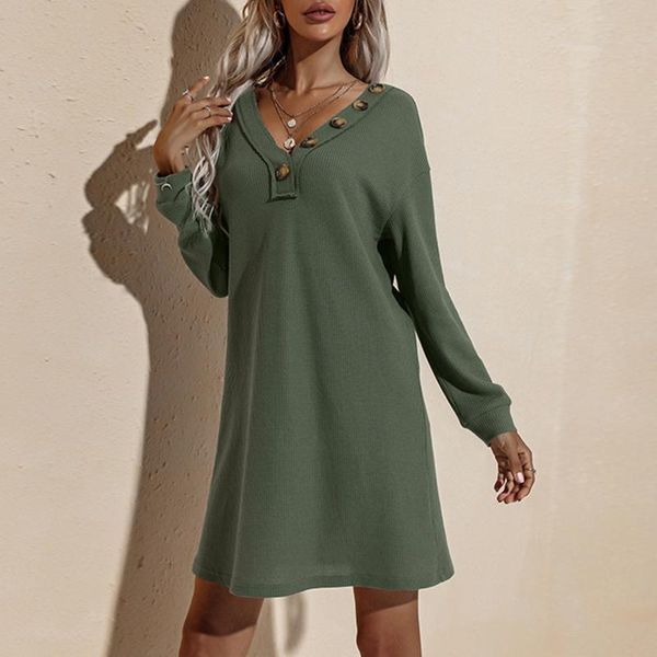 casual dresses harajuku full sleeve dress women's knitting pure v neck vintage basic solid mini office lady streetwear, Black;gray
casual dresses harajuku full sleeve dress women's knitting pure v neck vintage basic solid mini office lady streetwear, Black;gray