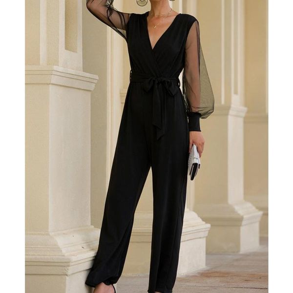 women's jumpsuits & rompers women v neck with belt wide leg jumpsuit sashes elegant long sleeve solid color romper spring office loose, Black;white
women's jumpsuits & rompers women v neck with belt wide leg jumpsuit sashes elegant long sleeve solid color romper spring office loose, Black;white