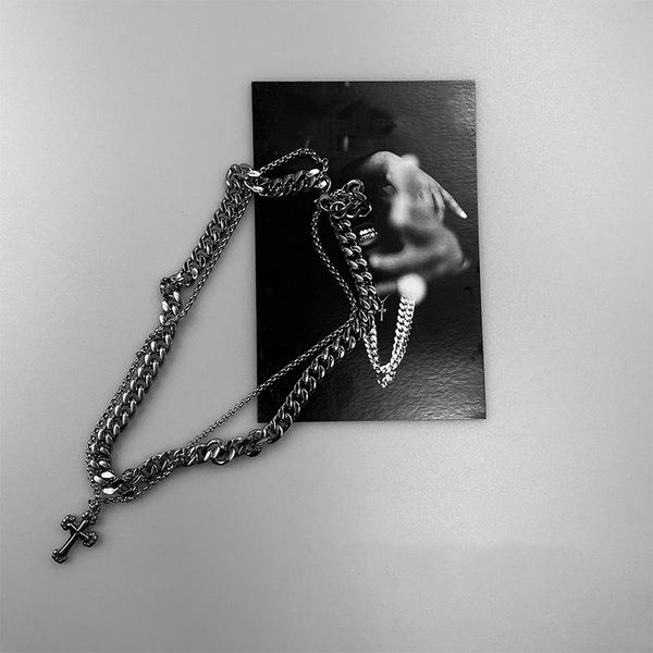 chains european and american double layered cross cuban necklace male hip hop tide ins sweater t-shirt chain, Silver
chains european and american double layered cross cuban necklace male hip hop tide ins sweater t-shirt chain, Silver