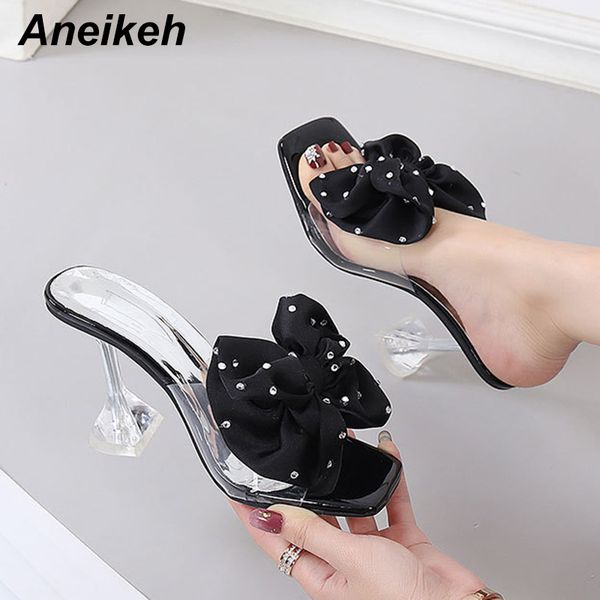 butterfly-knot summer women shoes squared toe slippers pu high heels slides leisure solid casual blue size 35-46 210507, Black 
butterfly-knot summer women shoes squared toe slippers pu high heels slides leisure solid casual blue size 35-46 210507, Black