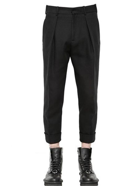 men's pants casual 9-point youth fashion trend slim fit three-dimensional pleated straight, Black
men's pants casual 9-point youth fashion trend slim fit three-dimensional pleated straight, Black