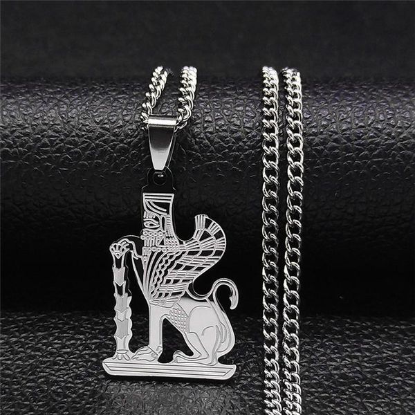 pendant necklaces mazda culture stainless steel statement necklace persian empire religion zoroastrianism sphinx jewelry n4519s05, Silver
pendant necklaces mazda culture stainless steel statement necklace persian empire religion zoroastrianism sphinx jewelry n4519s05, Silver