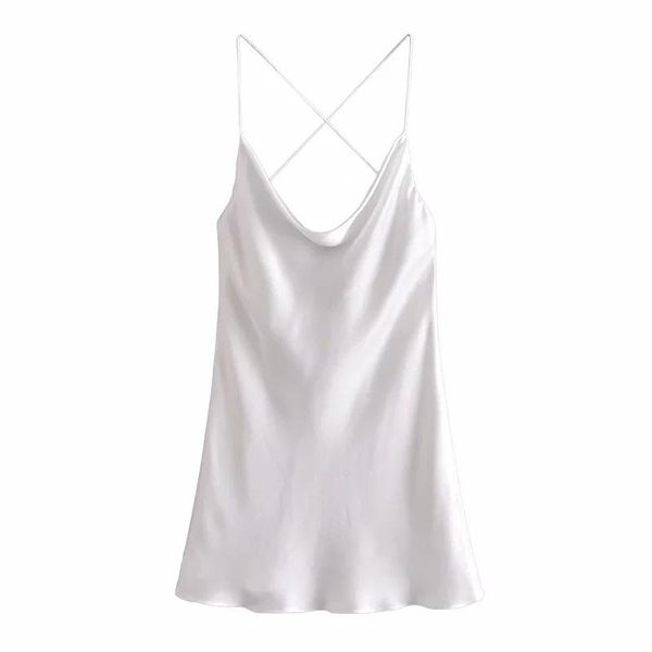 casual dresses summer dress 2021 pink satin short backless cross bandage spaghetti strap ladies club night for women robes femme, Black;gray
casual dresses summer dress 2021 pink satin short backless cross bandage spaghetti strap ladies club night for women robes femme, Black;gray
