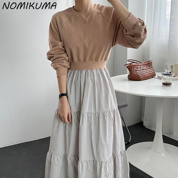 casual dresses nomikuma women causal sweatshirt patchwork striped dress korean long sleeve o-neck vestidos autumn slim waist 6l320, Black;gray
casual dresses nomikuma women causal sweatshirt patchwork striped dress korean long sleeve o-neck vestidos autumn slim waist 6l320, Black;gray
