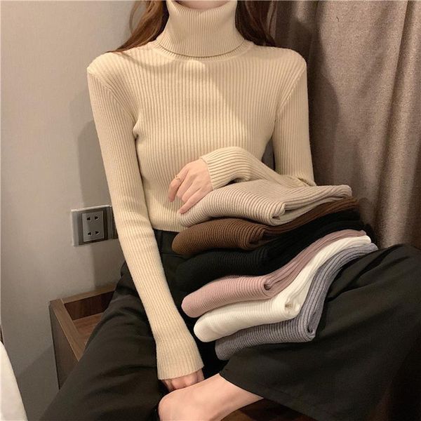 women's sweaters autumn korean 2021 thickened warm high neck slim bottomed long sleeved sweater top, White;black
women's sweaters autumn korean 2021 thickened warm high neck slim bottomed long sleeved sweater top, White;black