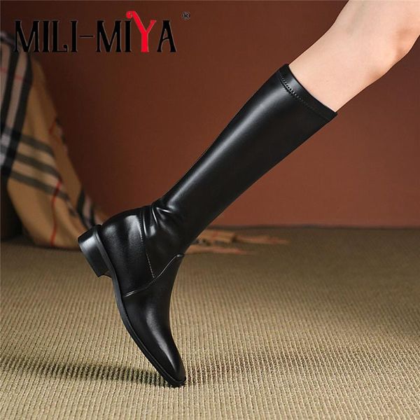 boots mili-miya big size 34-43 fashion square toe women knee high thick heels solid color elegant brown black party dress shoes
boots mili-miya big size 34-43 fashion square toe women knee high thick heels solid color elegant brown black party dress shoes