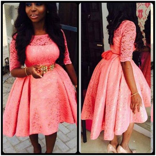 2021 short lace prom dresses high low a line bridal gowns with beaded sash half sleeves cocktail party vestidos, Black
2021 short lace prom dresses high low a line bridal gowns with beaded sash half sleeves cocktail party vestidos, Black