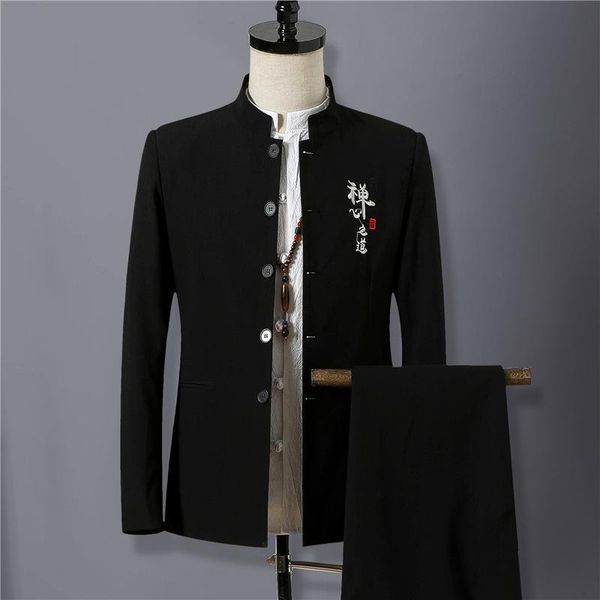 men's suits & blazers chinese tunic suit 2021 spring and summer large size business fashion hanfu stand-collar casual two-piece, White;black
men's suits & blazers chinese tunic suit 2021 spring and summer large size business fashion hanfu stand-collar casual two-piece, White;black