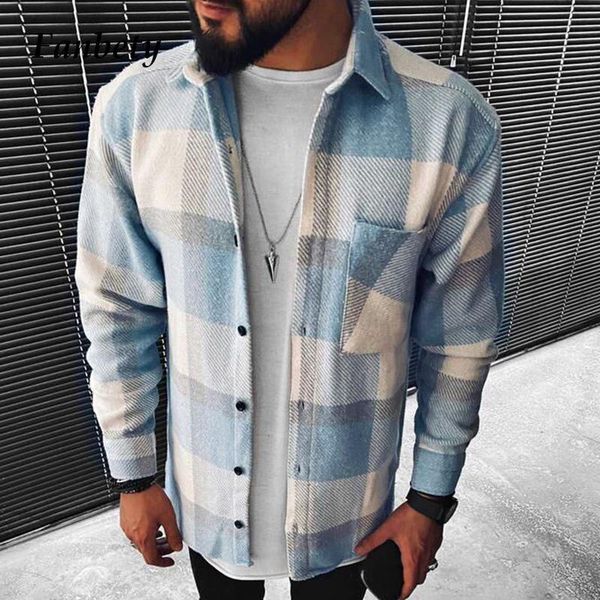 men's casual shirts men 2021 spring fashion turn-down collar button jackets men's vintage plaid print coats male loose streetwear, White;black
men's casual shirts men 2021 spring fashion turn-down collar button jackets men's vintage plaid print coats male loose streetwear, White;black