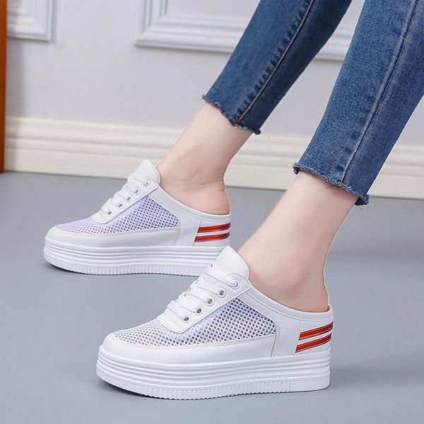 slippers women's summer wedges hollow breathable thick bottom half women mules mesh silver shoes c20-17, Black
slippers women's summer wedges hollow breathable thick bottom half women mules mesh silver shoes c20-17, Black