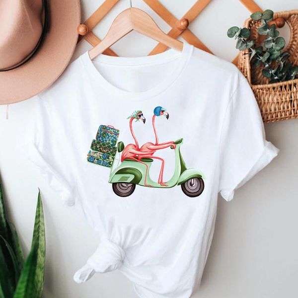 women's t-shirt women summer tshirts cartoon flamingo funny 90s beach travel short sleeve clothes graphic t lady print female tee, White
women's t-shirt women summer tshirts cartoon flamingo funny 90s beach travel short sleeve clothes graphic t lady print female tee, White