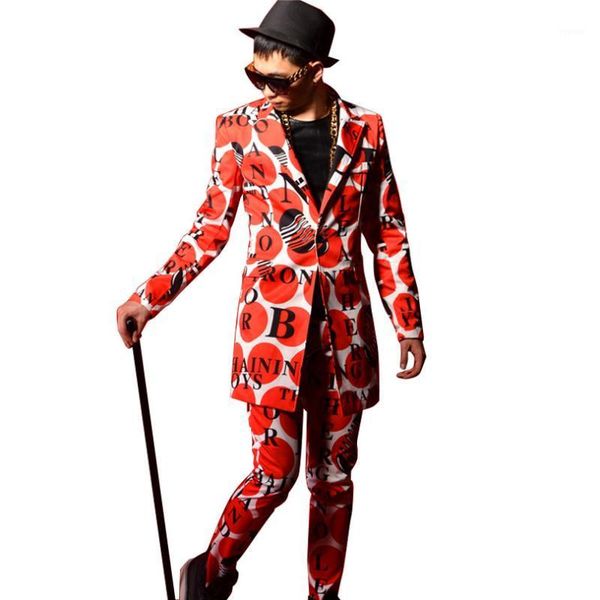 men's suits & blazers custom stage costumes male fashion red dot letter printing casual suit coat men streetwear hip hop slim fit long, White;black
men's suits & blazers custom stage costumes male fashion red dot letter printing casual suit coat men streetwear hip hop slim fit long, White;black