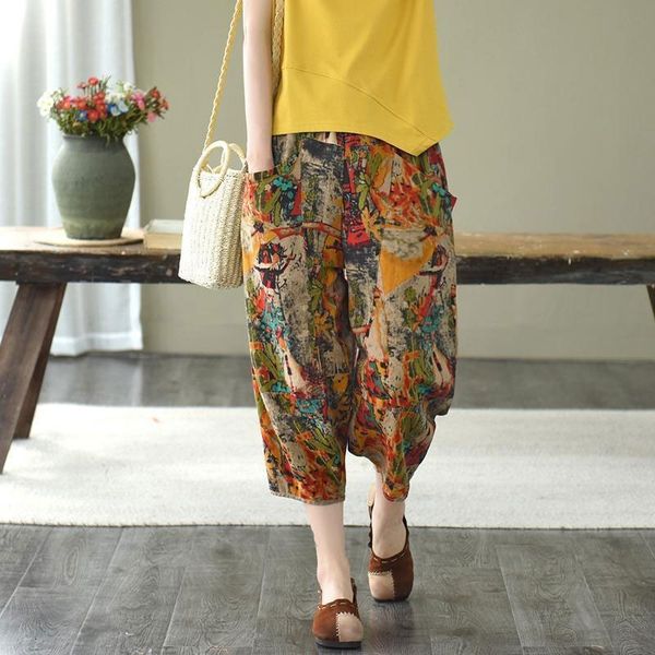 pants arrival summer arts style women elastic waist loose calf-length big pocket vintage print cotton linen harem pants v208 m3ce, Black;white
pants arrival summer arts style women elastic waist loose calf-length big pocket vintage print cotton linen harem pants v208 m3ce, Black;white