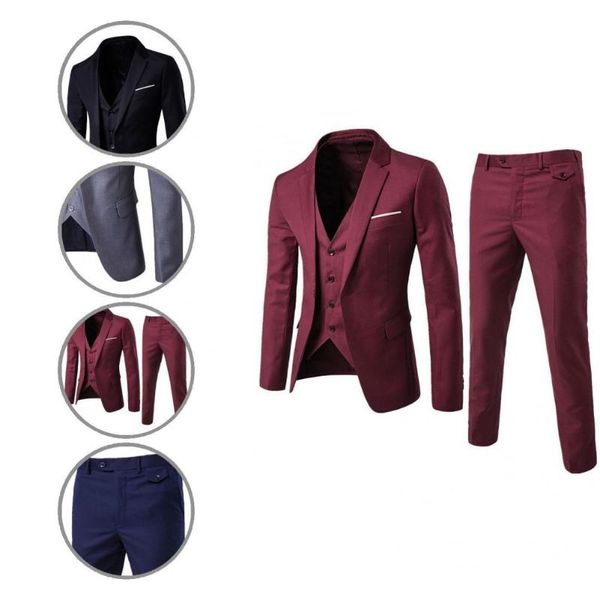 men's suits & blazers skin-friendly simple single-breasted vest coat zipper closure trousers for wedding, White;black
men's suits & blazers skin-friendly simple single-breasted vest coat zipper closure trousers for wedding, White;black