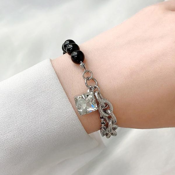 charm bracelets aensoa fashion silver color crystal pendant for women girl personality black acrylic beads mix chain metal, Golden;silver
charm bracelets aensoa fashion silver color crystal pendant for women girl personality black acrylic beads mix chain metal, Golden;silver