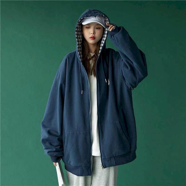 women's jackets women clothes cardigan sweatshirt coats both sides loose korean style all-match plaid baseball uniforms female spring a, Black;brown
women's jackets women clothes cardigan sweatshirt coats both sides loose korean style all-match plaid baseball uniforms female spring a, Black;brown