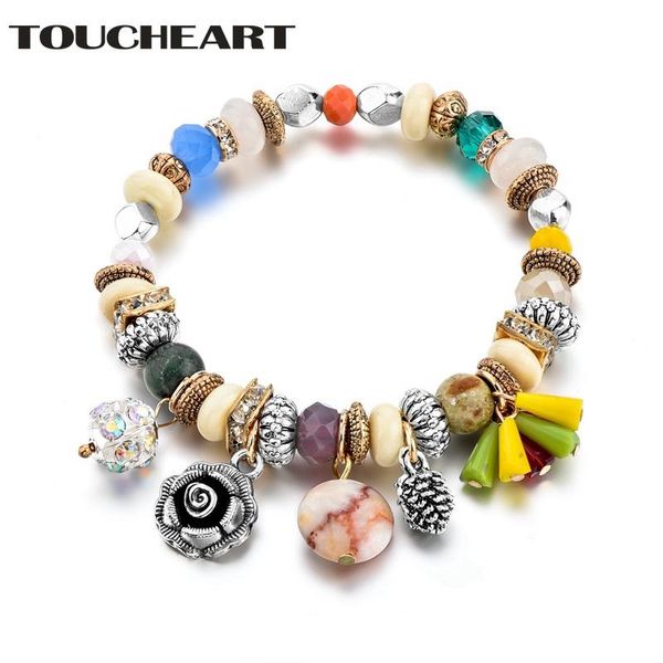 charm bracelets toucheart 2021 handmade mixed colors beads boho bracelet promotional gift & bangles charms for women sbr170044, Golden;silver
charm bracelets toucheart 2021 handmade mixed colors beads boho bracelet promotional gift & bangles charms for women sbr170044, Golden;silver
