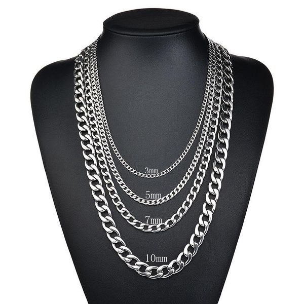 chokers 3/5/7/10mm men's necklace stainless steel cuban link chain for men women basic punk jewelry rock accessories, Golden;silver
chokers 3/5/7/10mm men's necklace stainless steel cuban link chain for men women basic punk jewelry rock accessories, Golden;silver